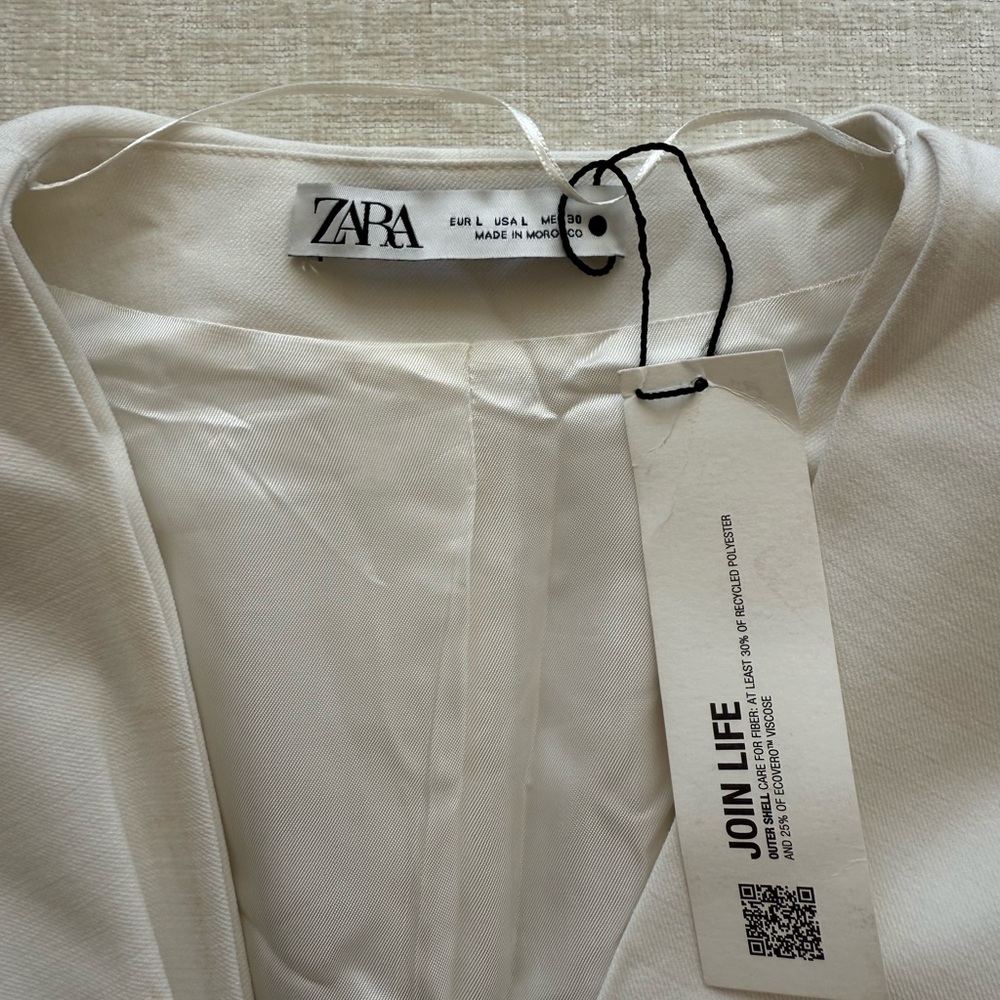 Zara Cream Twist-Front Top